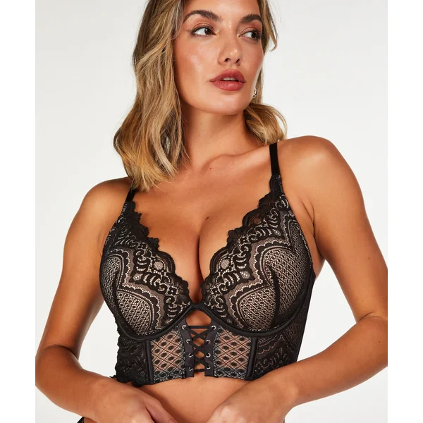 Soutien-gorge Push-Up bustier à armatures rembourré Lotta - Noir