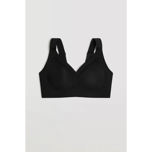 Soutien-gorge push-up léger noir à larges bretelles sans armatures