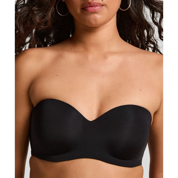 Soutien-gorge push-up sans bretelles à armatures préformé Smooth - Noir