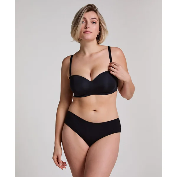 Soutien-gorge push-up sans bretelles à armatures préformé Smooth - Noir