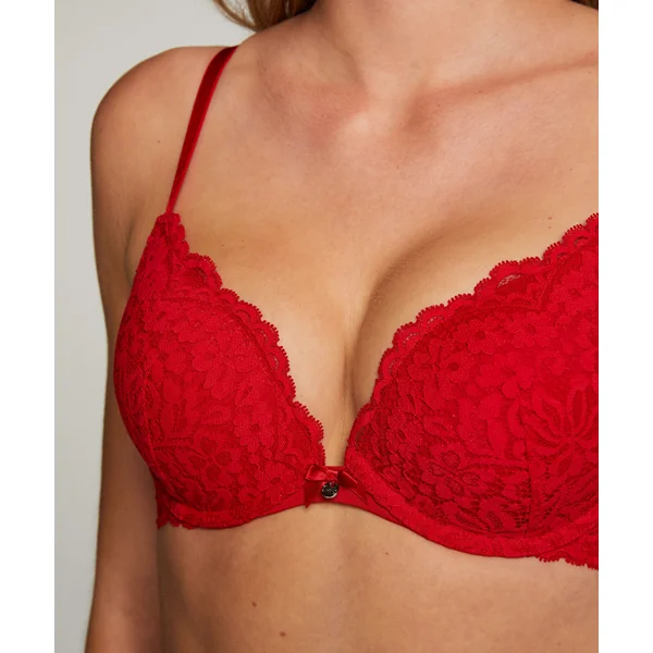 Soutien-gorge push-up à armatures rembourré Rose - Rouge