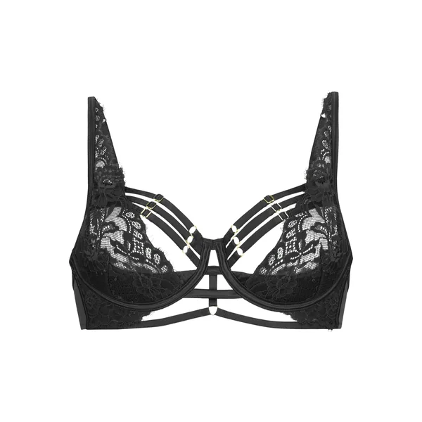 Soutien-gorge rembourré demi-bonnet à armatures longline Iggy - Noir