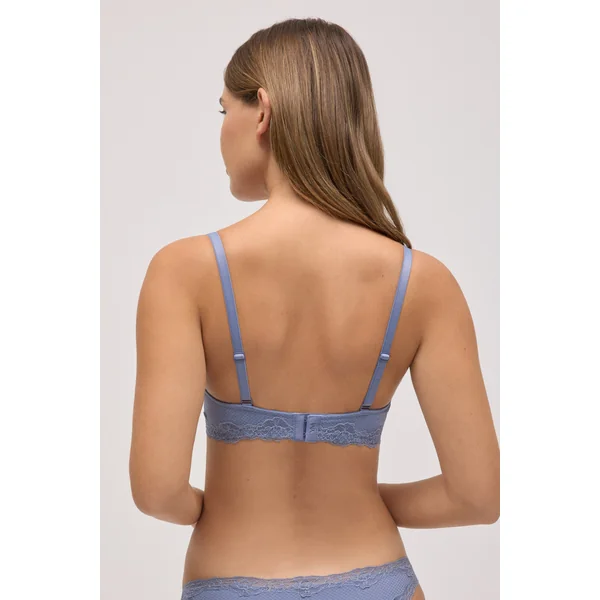 Soutien-gorge rembourré à armatures avec dentelle bleue, bonnets B et C