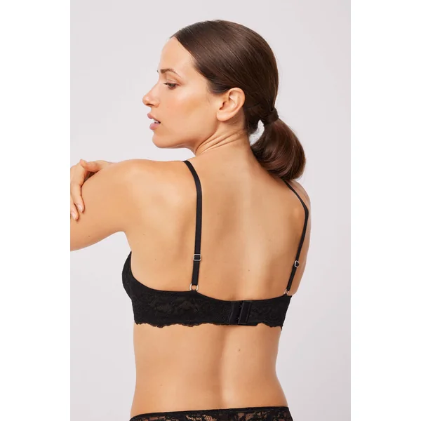 Soutien-gorge rembourré à armatures en dentelle noire