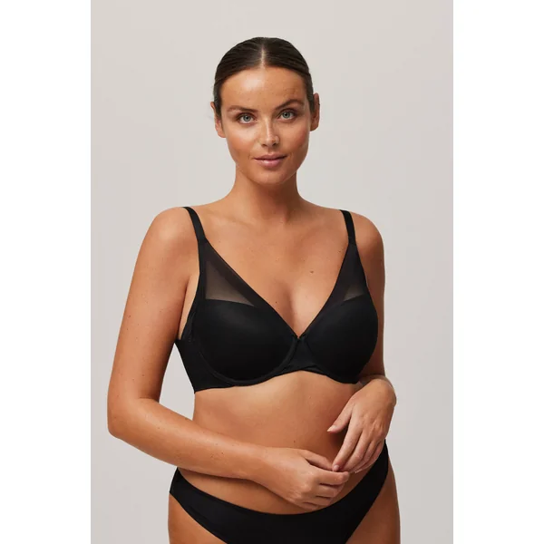 Soutien-gorge rembourré à armatures en tulle noir