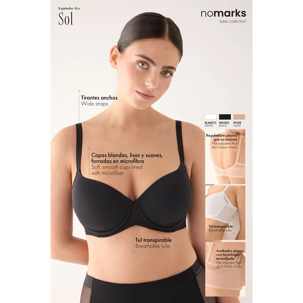 Soutien-gorge rembourré à armatures Nomarks, blanc