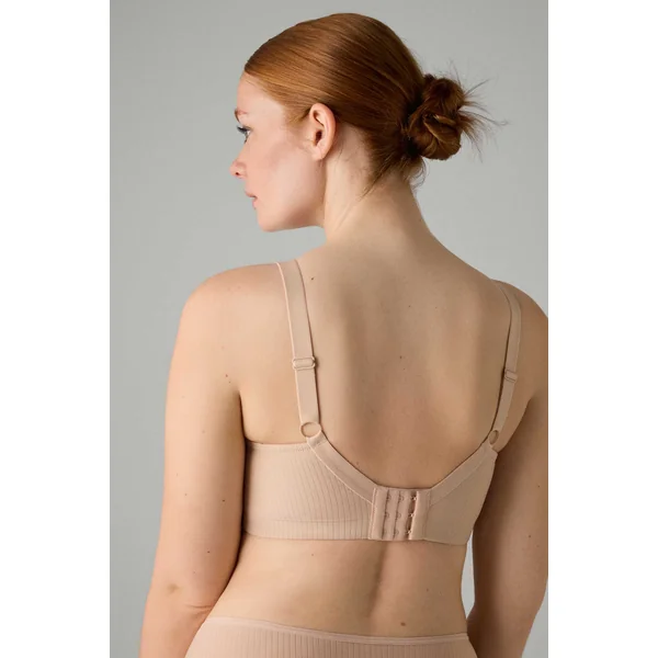 Soutien-gorge réducteur sans armatures et non rembourré avec détails en dentelle florale couleur chair