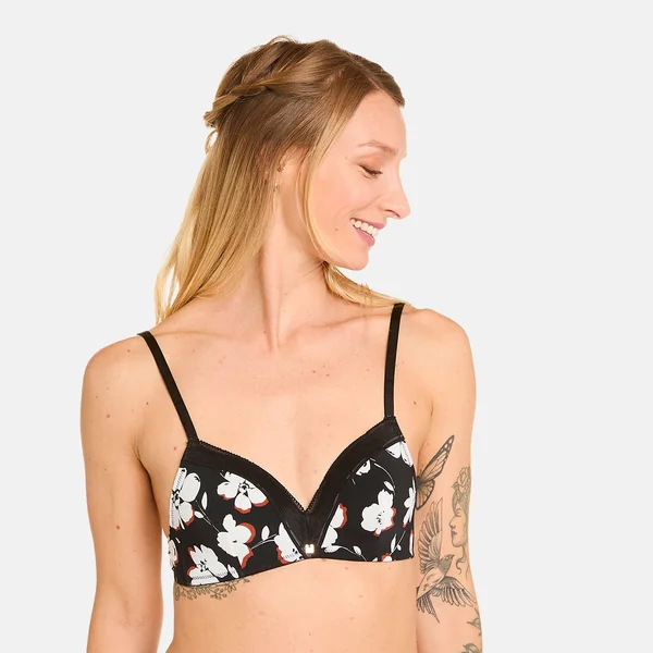 Soutien-gorge sans armatures coques souples noir Cookie