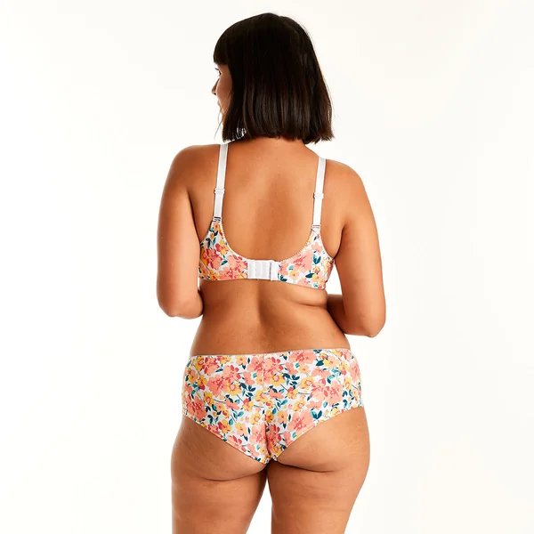 Soutien-gorge souple grand maintien blanc/orange Elena