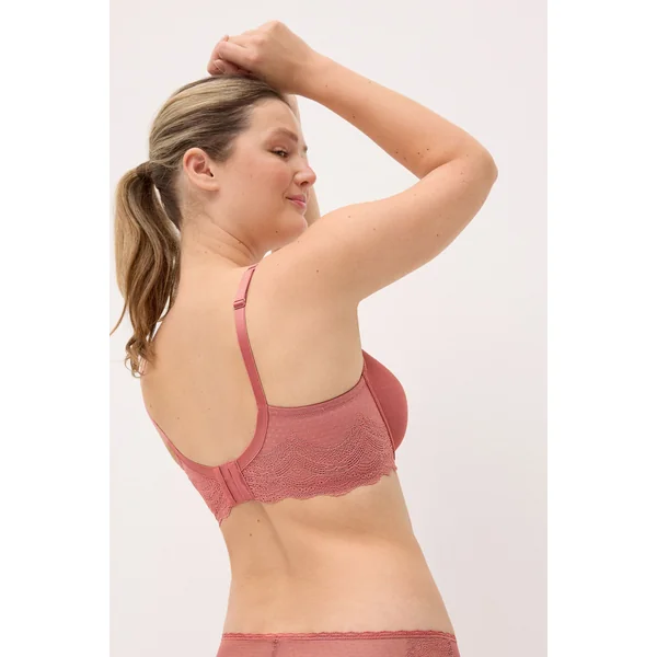 Soutien-gorge à armatures couvrant avec rembourrage en plumes roses
