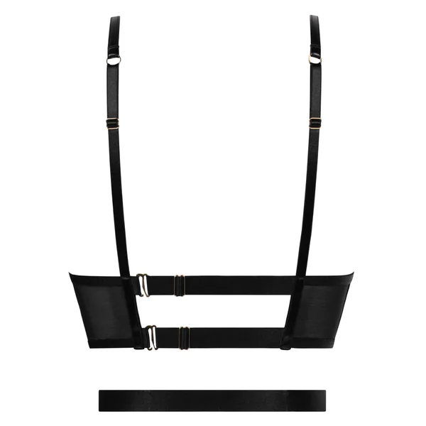 Soutien-gorge à armatures longline push-up préformé Nadia - Noir