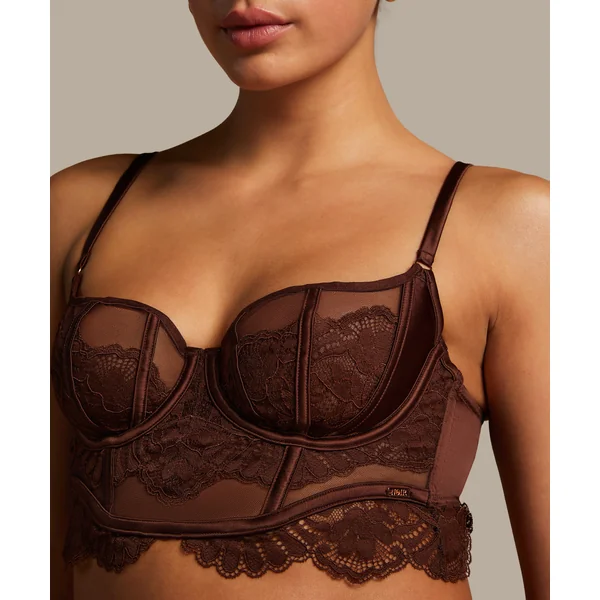 Soutien-gorge à armatures non préformé longline Indigo - Marron