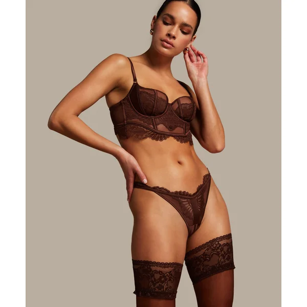 Soutien-gorge à armatures non préformé longline Indigo - Marron