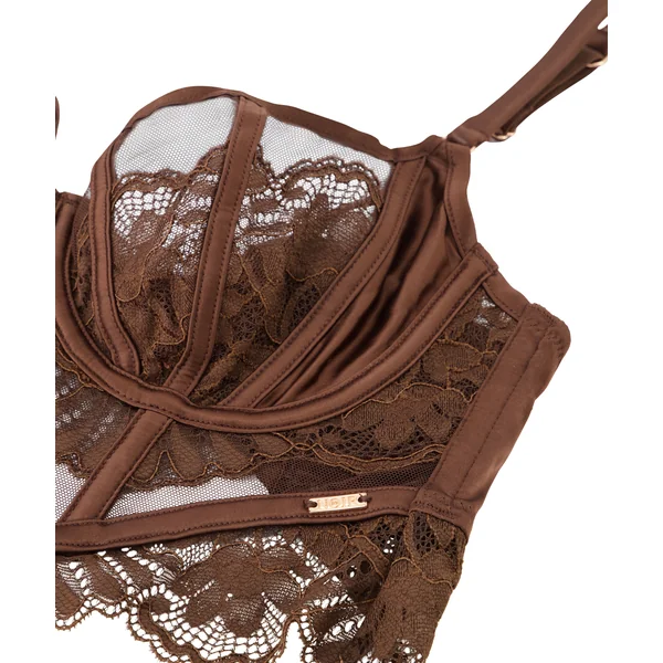 Soutien-gorge à armatures non préformé longline Indigo - Marron