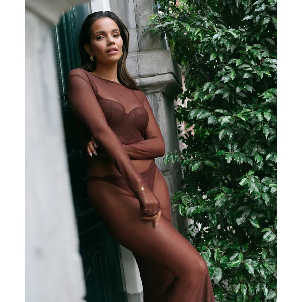Soutien-gorge à armatures non préformé longline Indigo - Marron