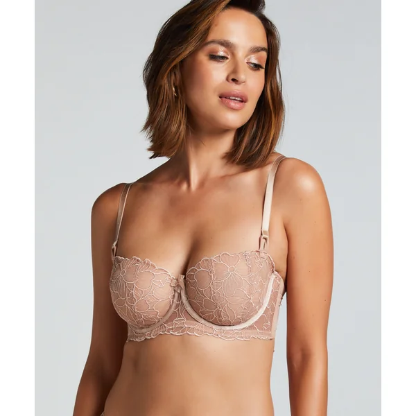 Soutien-gorge à armatures non-préformé longline Anya - Marron