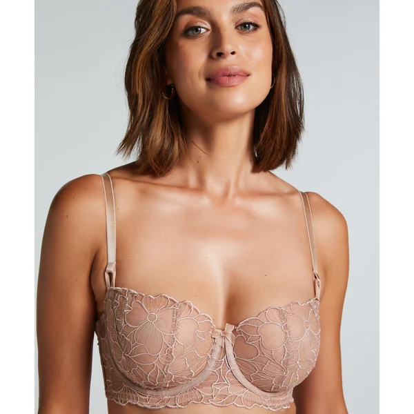 Soutien-gorge à armatures non-préformé longline Anya - Marron