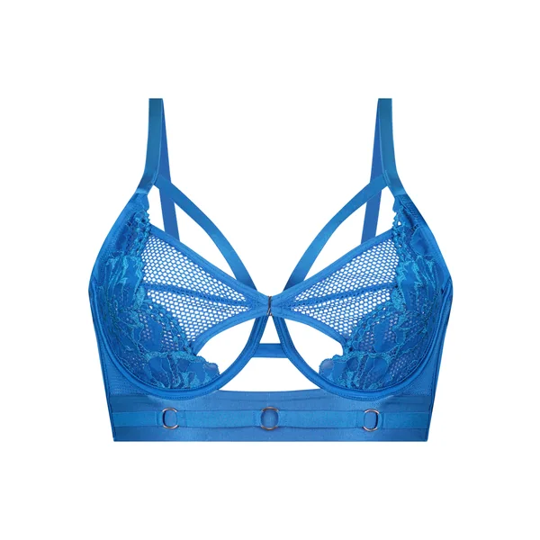 Soutien-gorge à armatures non-préformé longline Pleasure - Bleu