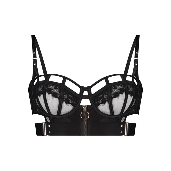 Soutien-gorge à armatures non-préformé longline Sable - Noir