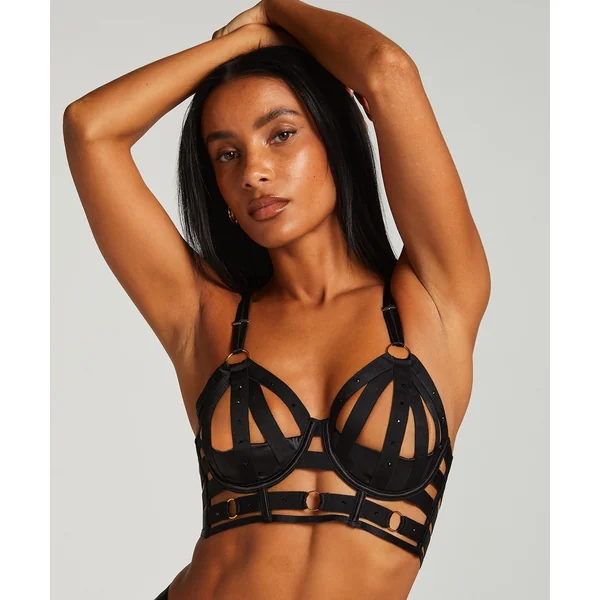 Soutien-gorge à armatures préformé longline Athena - Noir