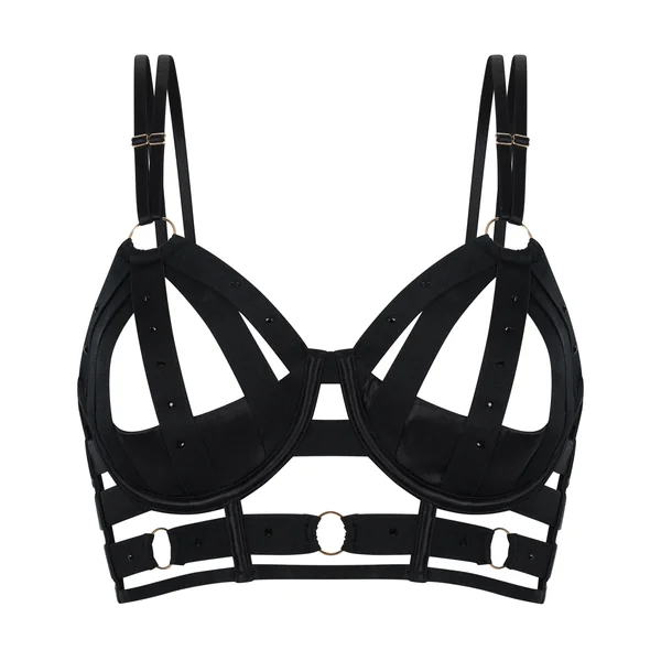 Soutien-gorge à armatures préformé longline Athena - Noir