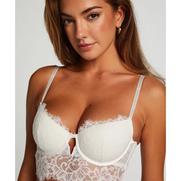 Soutien-gorge à armatures préformé longline Isabella - Blanc