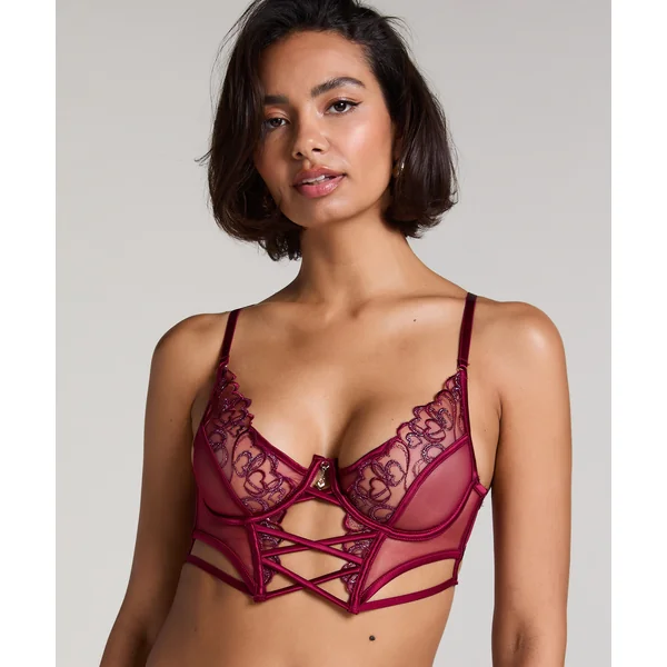 Soutien-gorge à armatures préformé longline Scarlett - Rouge