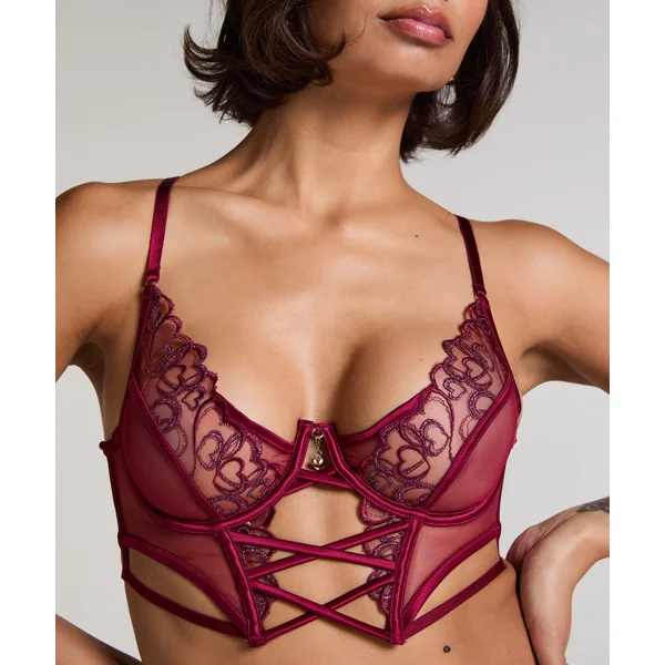 Soutien-gorge à armatures préformé longline Scarlett - Rouge