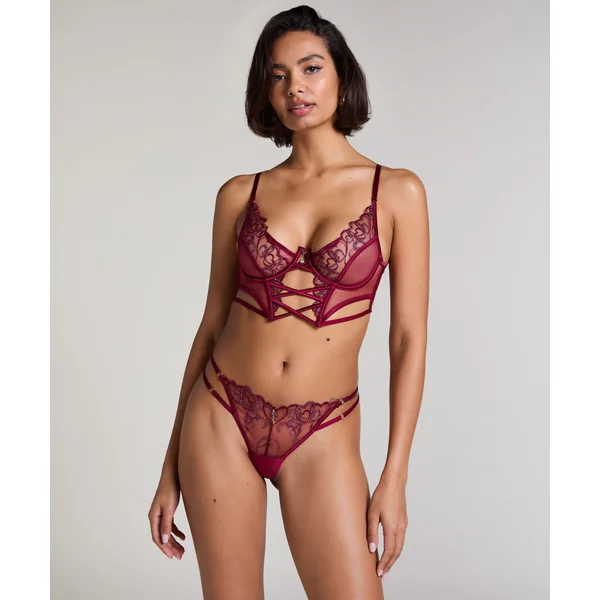 Soutien-gorge à armatures préformé longline Scarlett - Rouge