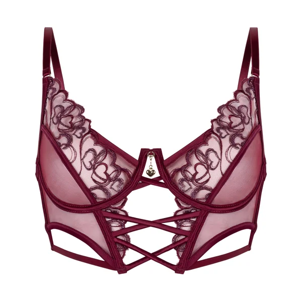 Soutien-gorge à armatures préformé longline Scarlett - Rouge