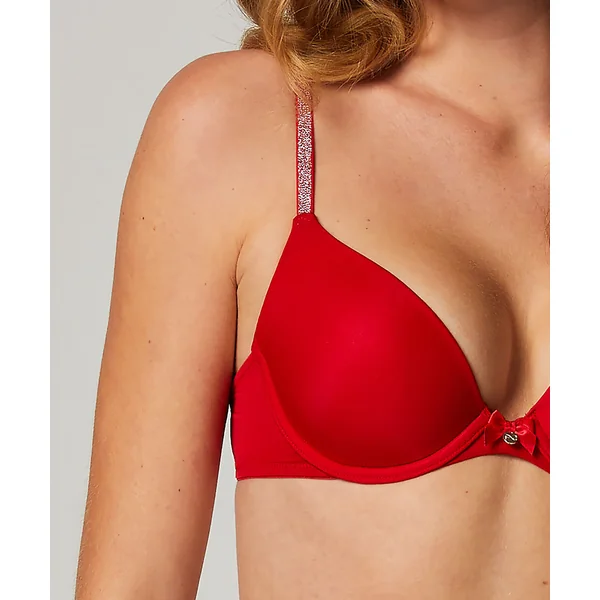 Soutien-gorge à armatures préformé Plunge - Rouge