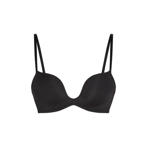 Soutien-gorge à armatures préformé push-up Deep-V - Noir
