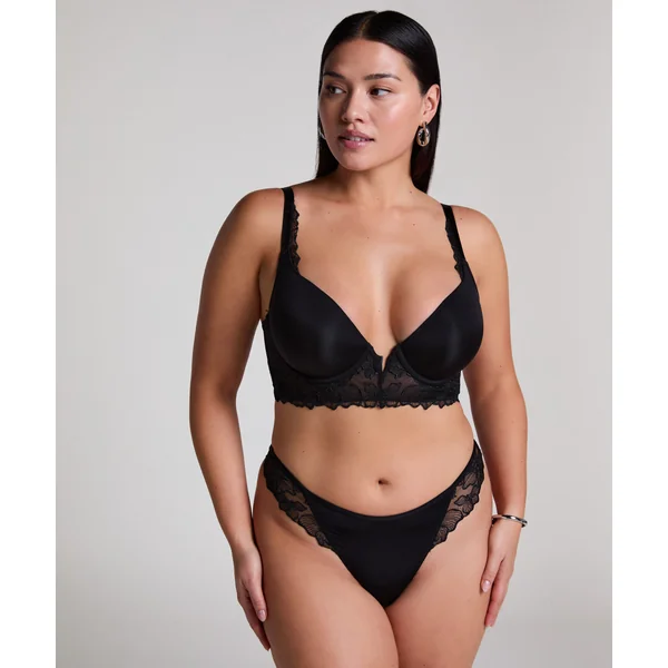 Soutien-gorge à armatures préformé push-up et longline Jemima - Noir