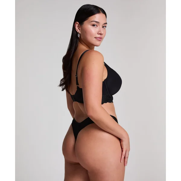 Soutien-gorge à armatures préformé push-up et longline Jemima - Noir