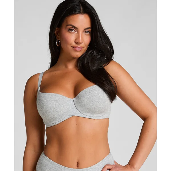 Soutien-gorge à armatures rembourré en coton - Gris