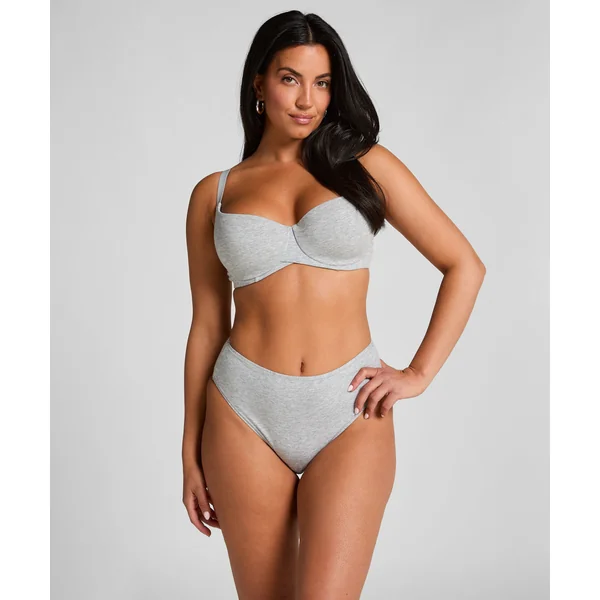 Soutien-gorge à armatures rembourré en coton - Gris
