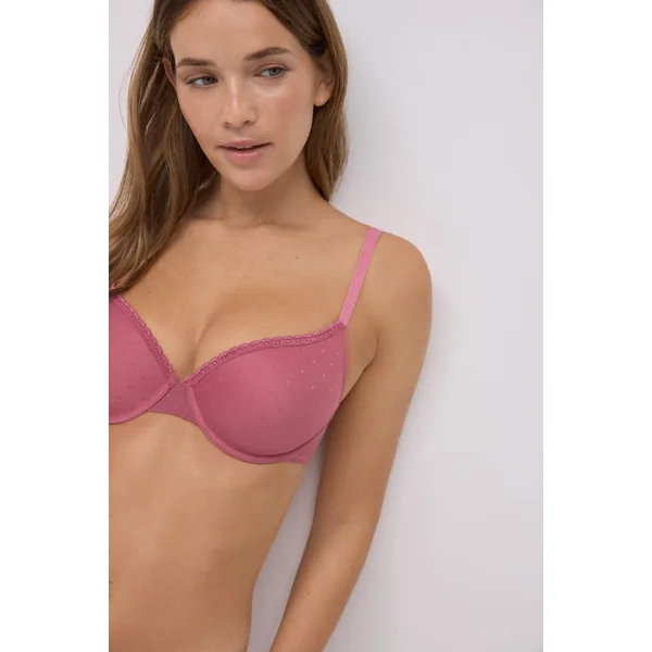 Soutien-gorge à armatures rembourré plumeti rose, bonnets B et C