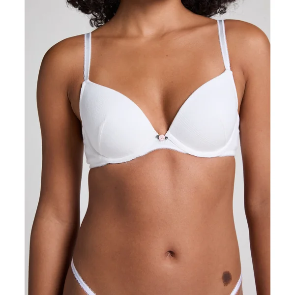 Soutien-gorge à armatures rembourré Pointelle - Blanc