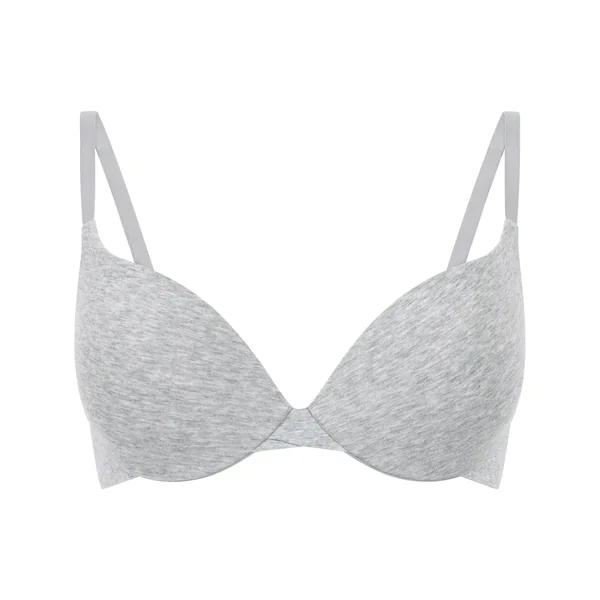 Soutien-gorge à armatures rembourré push-up en coton - Gris