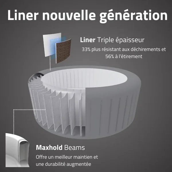 Spa gonflable carré Lay-Z-Spa Cabo Smart HydroJet EnergySense avec WiFi 4-6 personnes