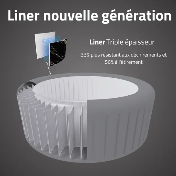 Spa gonflable carré Lay-Z-Spa Hollywood Luxe AirJet LED 4-6 personnes