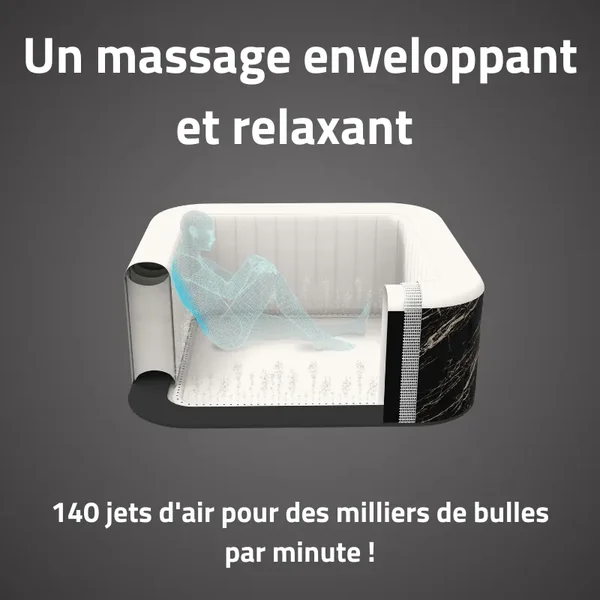 Spa gonflable carré Lay-Z-Spa Hollywood Luxe AirJet LED 4-6 personnes