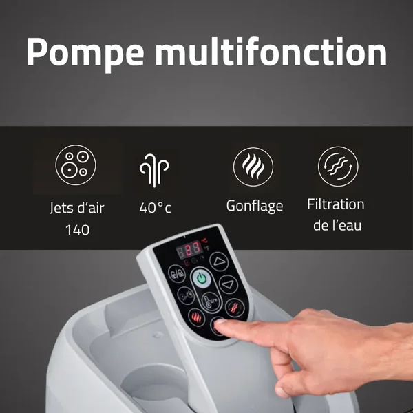 Spa gonflable carré Lay-Z-Spa Hollywood Luxe AirJet LED 4-6 personnes