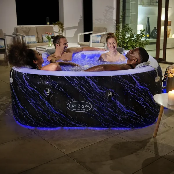 Spa gonflable carré Lay-Z-Spa Hollywood Luxe AirJet LED 4-6 personnes