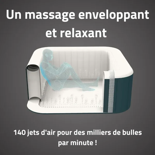 Spa gonflable carré Lay-Z-Spa Ibiza AirJet EnergySense 4-6 personnes