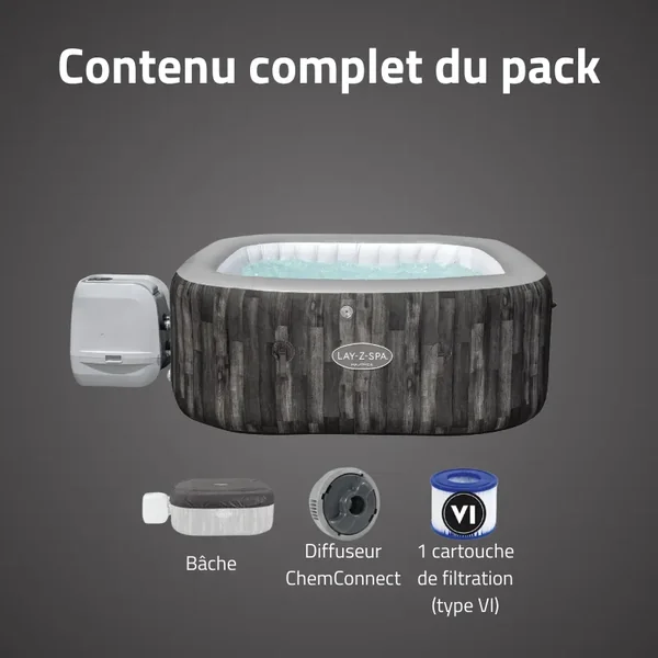 Spa gonflable carré Lay-Z-Spa Majorca HydroJet Pro 4-6 personnes