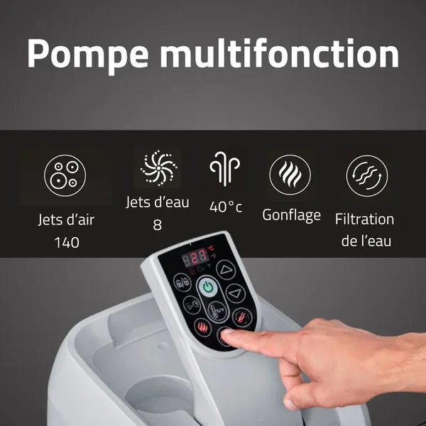 Spa gonflable carré Lay-Z-Spa Majorca HydroJet Pro 4-6 personnes