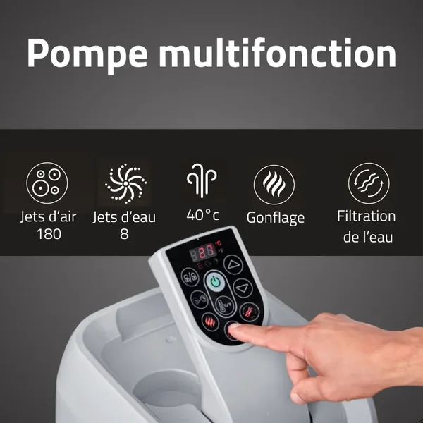 Spa gonflable carré Lay-Z-Spa Palma HydroJet Pro 5-7 personnes