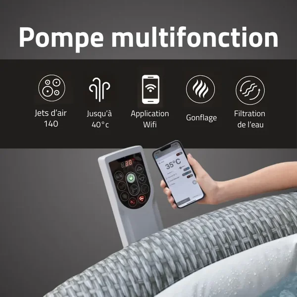 Spa gonflable rond Lay-Z-Spa Bali Smart AirJet EnergySense WiFi 4-6 personnes