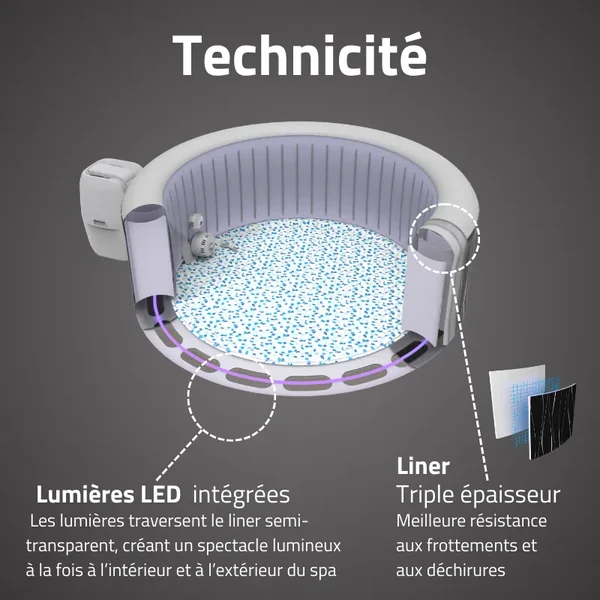 Spa gonflable rond Lay-Z-Spa Hollywood AirJet 4-6 personnes